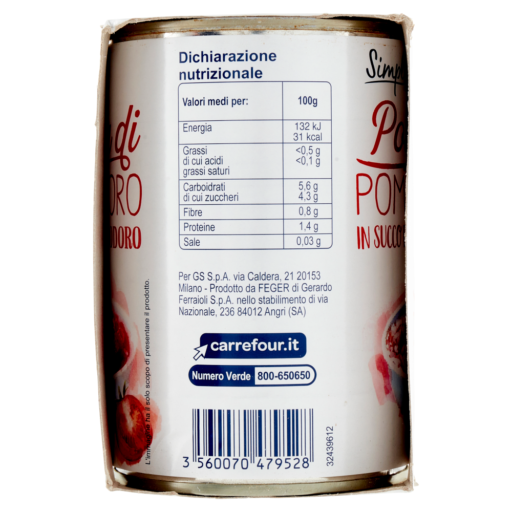Simpl Polpa di Pomodoro in Succo di Pomodoro 3 x 400 g