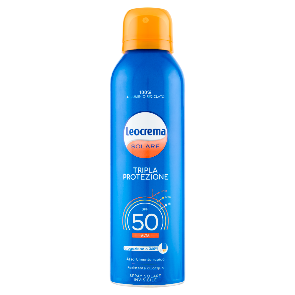 Leocrema Solare Tripla Protezione SPF 50 Alta Spray Solare Invisibile 150 ml