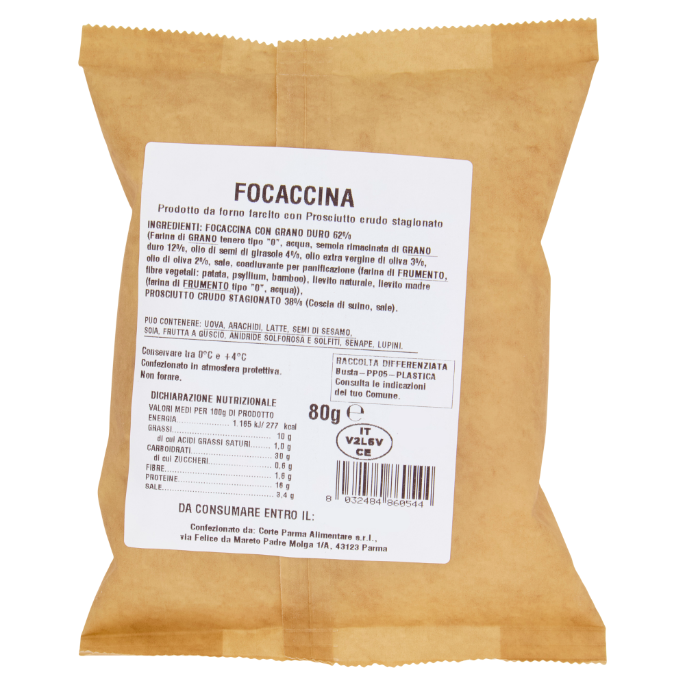 Amoretti Focaccina Prosciutto Crudo 80 g