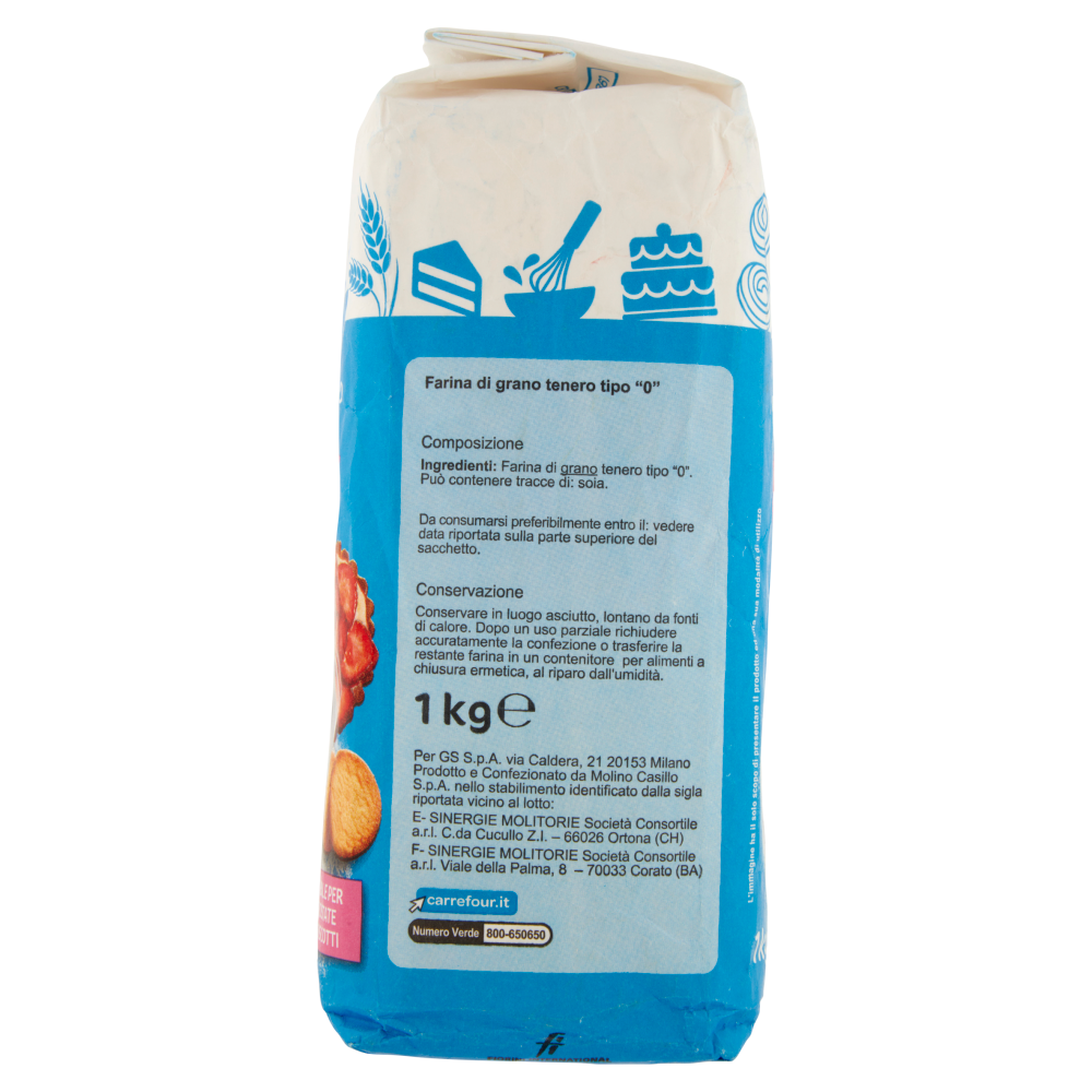 Carrefour Classic Farina di Grano Tenero Tipo "0" per Dolci 1 kg
