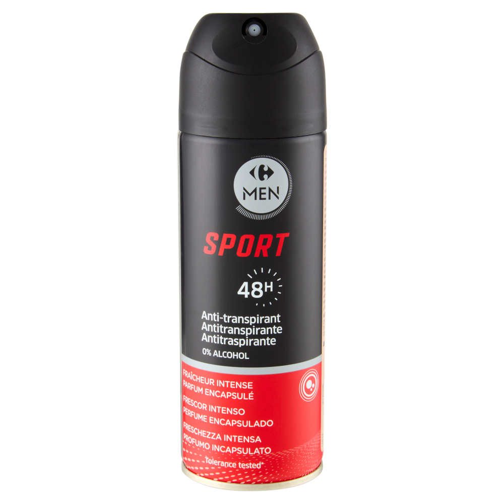 Carrefour Men Sport 48H Antitraspirante 0% Alcohol Freschezza Intensa 200 ml