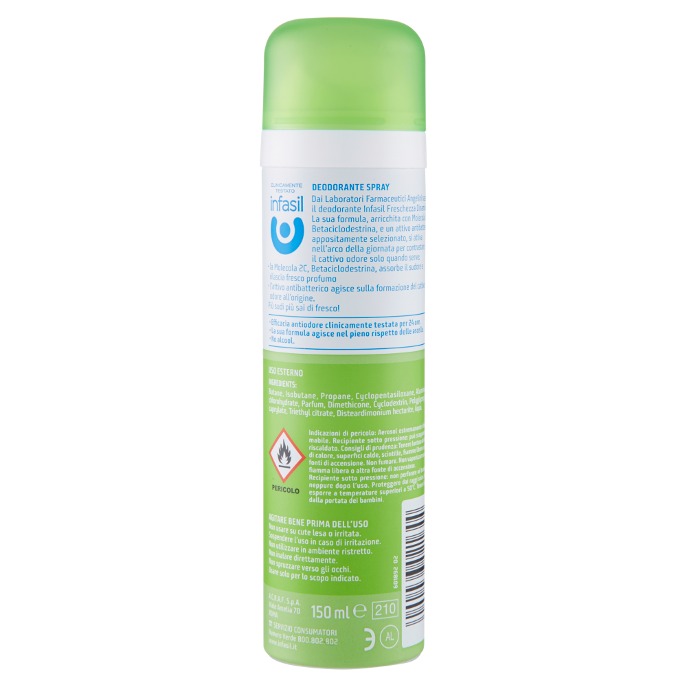 infasil Freschezza Dinamica Deodorante Spray con antibatterico 150 ml