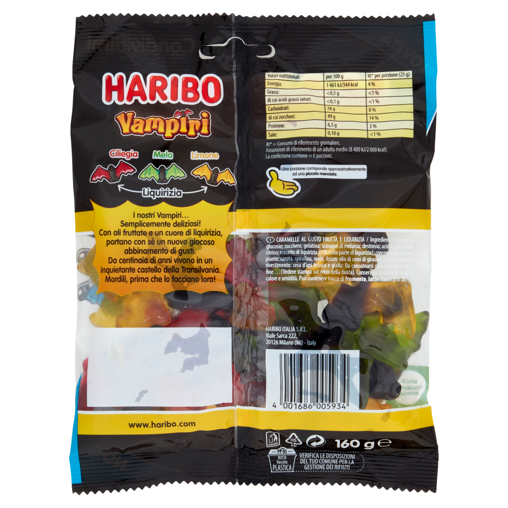 Haribo Vampiri Frutta & Liquirizia 160 g
