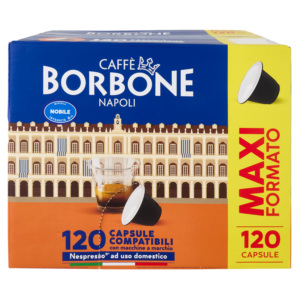 Caff&egrave; Borbone Miscela Nobile Capsule Compatibili Nespresso* ad uso domestico 120 x 5 g
