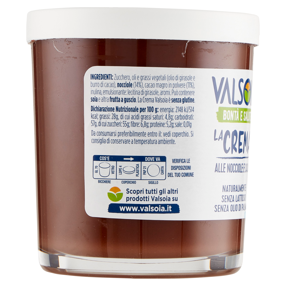 Valsoia Bontà e Salute la Crema alle Nocciole e Cacao 200 g