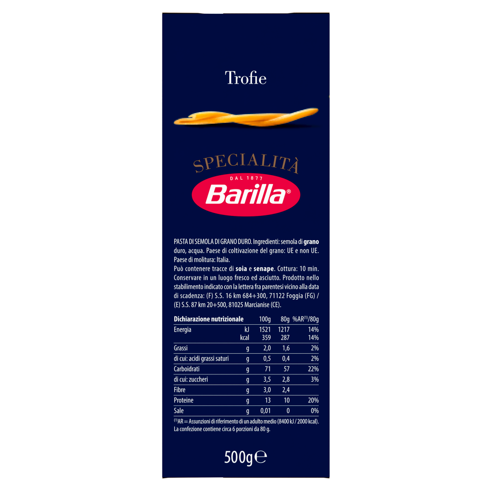 Barilla Pasta Specialità Trofie 500g