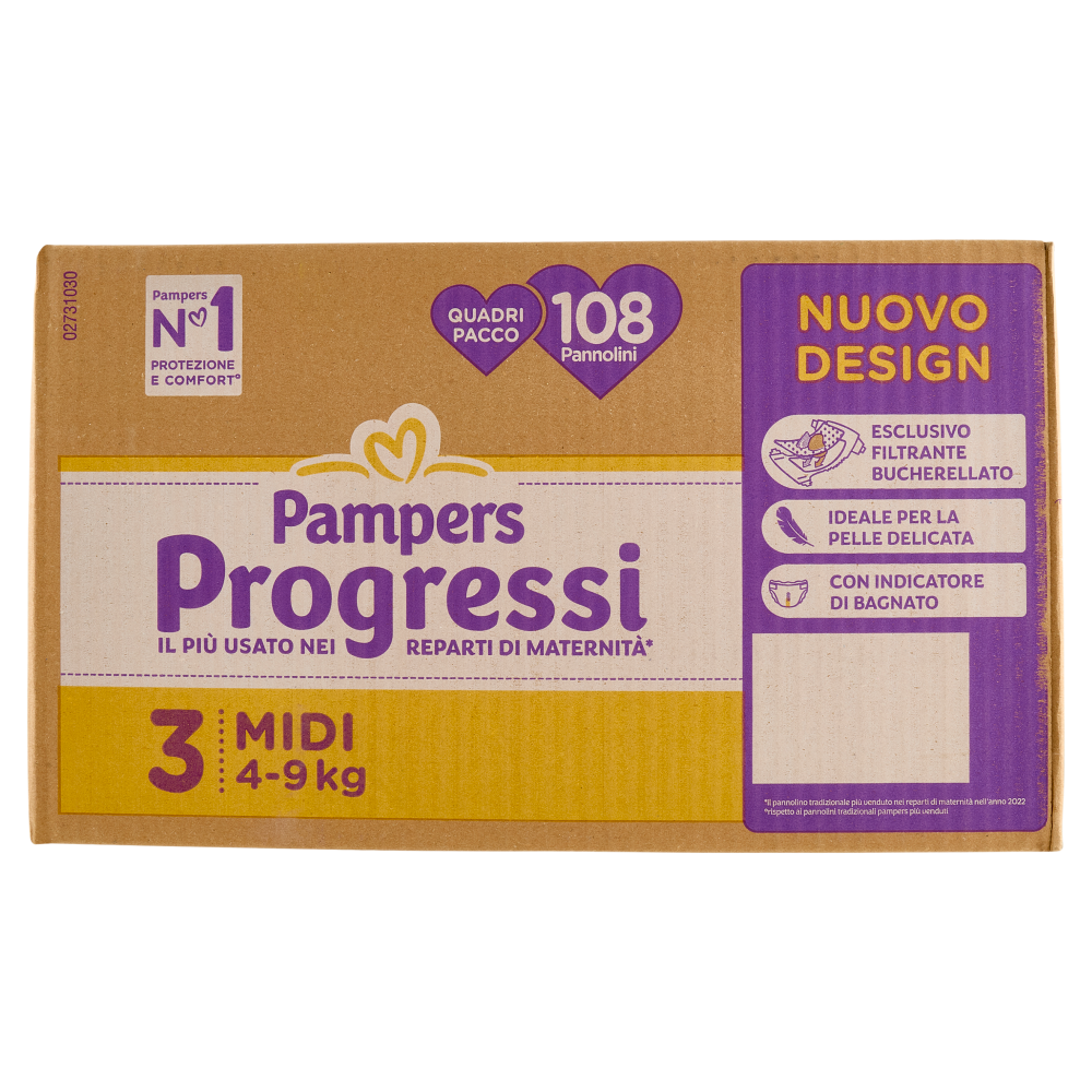 Pampers Progressi Midi 108 pz