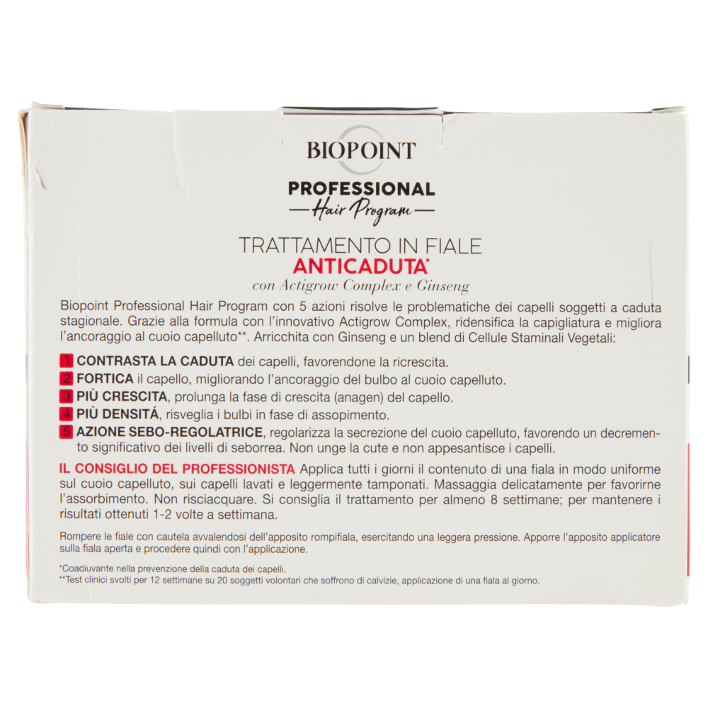 Biopoint Professional Hair Program Trattamento in Fiale Anticaduta* 10 x 7 ml