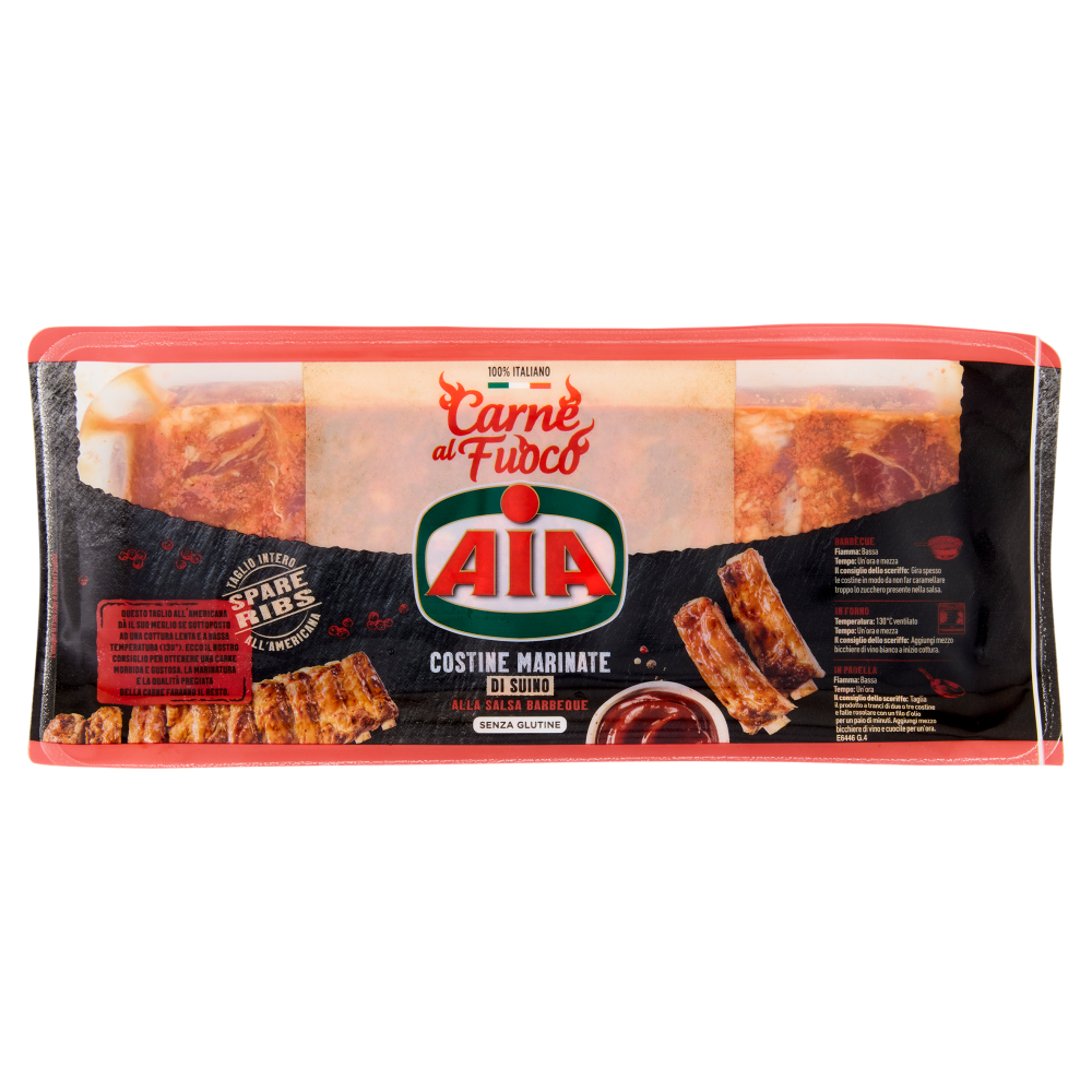 Aia Carne al Fuoco Costine Marinate di Suino alla Salsa Barbecue 0,600 kg