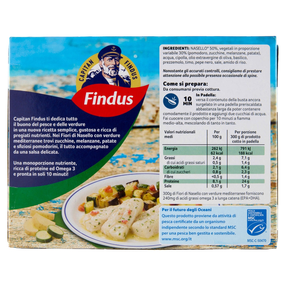 Capitan Findus Fiori Di Nasello con verdure mediterranee 300 g