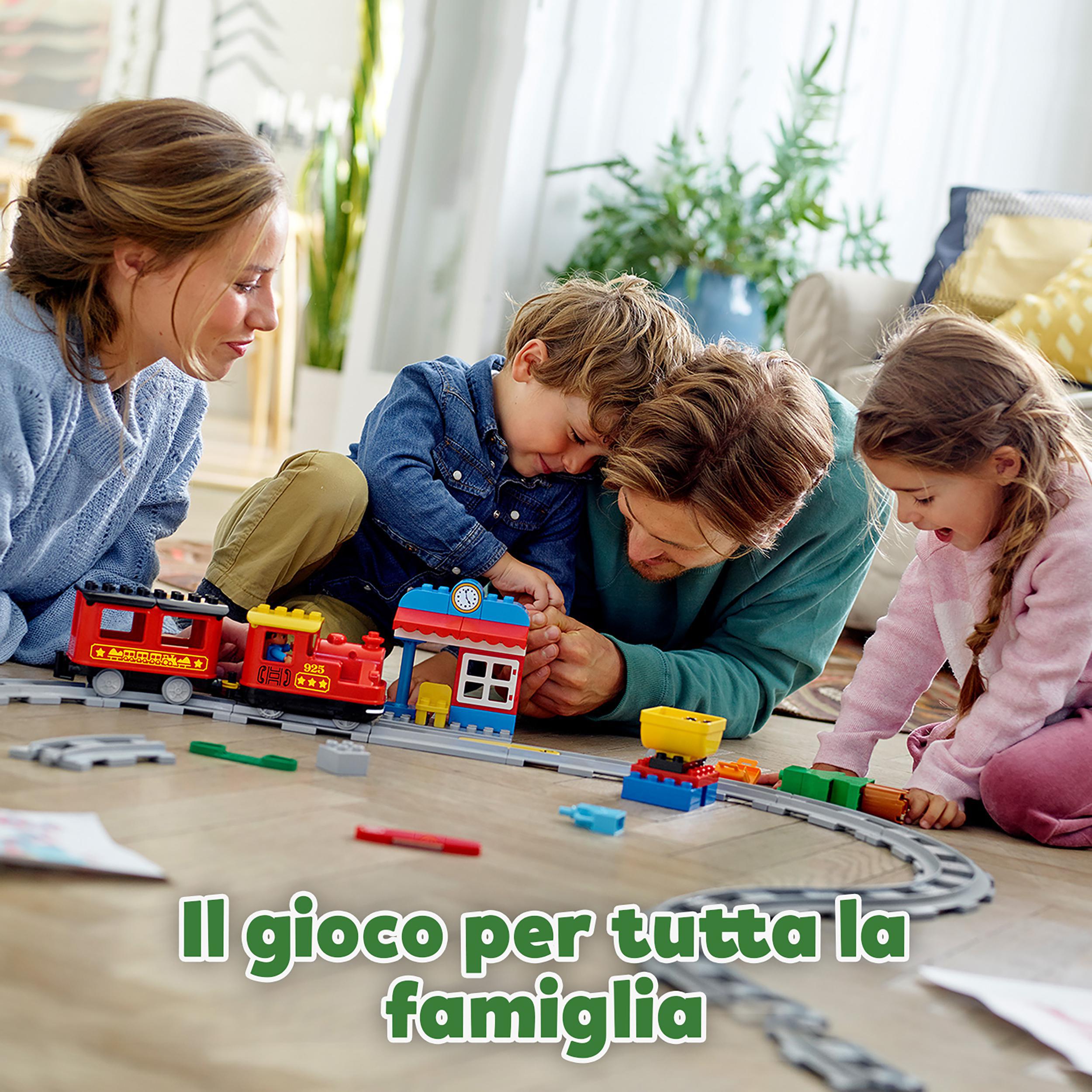 LEGO DUPLO 10874 Treno a Vapore, Set Push & Go, Luci e Suoni, Giocattolo con Mattoncini, Giochi per Bambini dai 2 ai 5 Anni