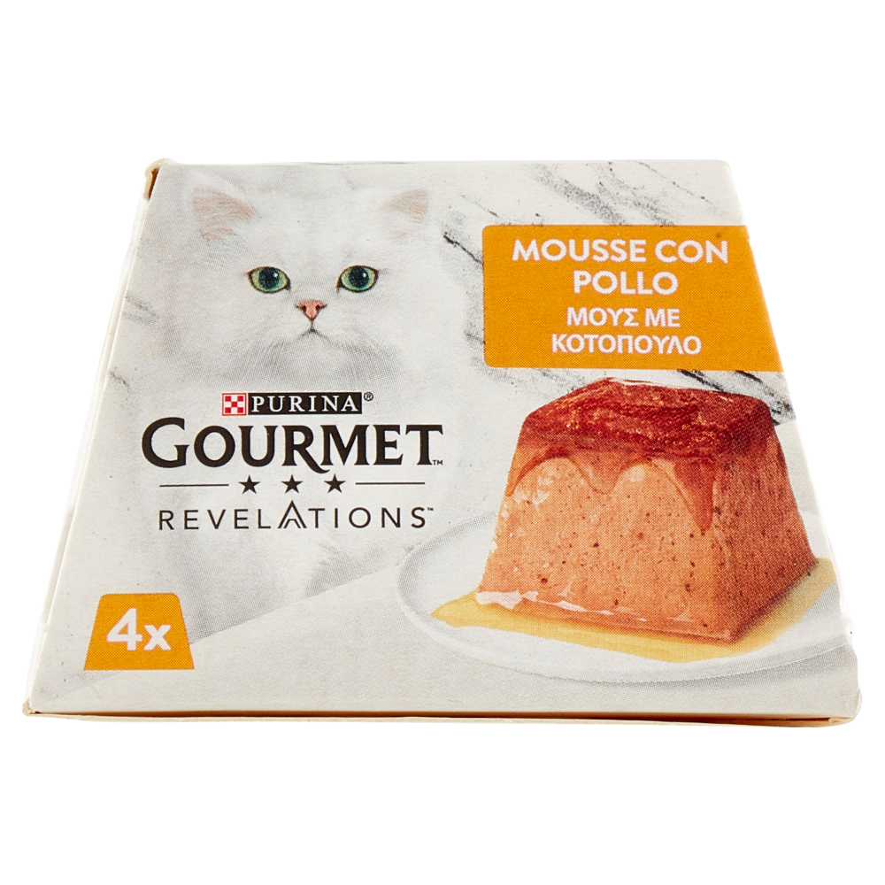 PURINA GOURMET Revelations Mousse con Pollo e una cascata di salsa 4 x 57 g
