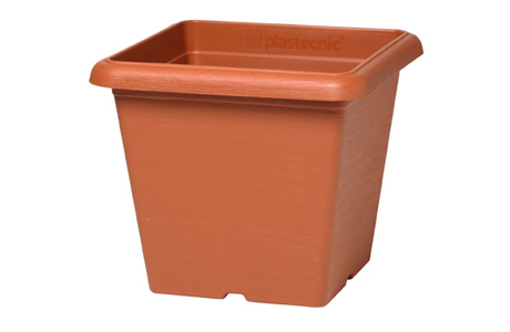 Plastecnic Terrae Vaso Quadro 35 Terracotta