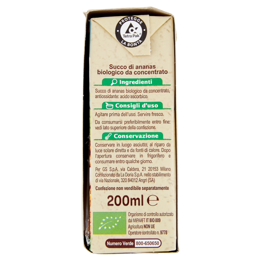 Carrefour Bio Succo di Ananas 3 x 200 ml