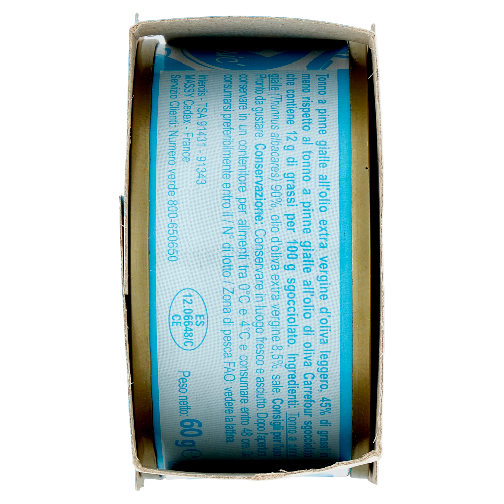 Carrefour Classic Tonno a Pinne Gialle Leggero all'Olio d'Oliva Extra Vergine 3 x 60 g