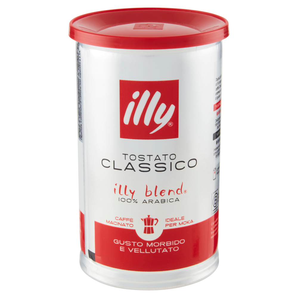 illy Tostato Classico Caffè Macinato Ideale per Moka 185 g