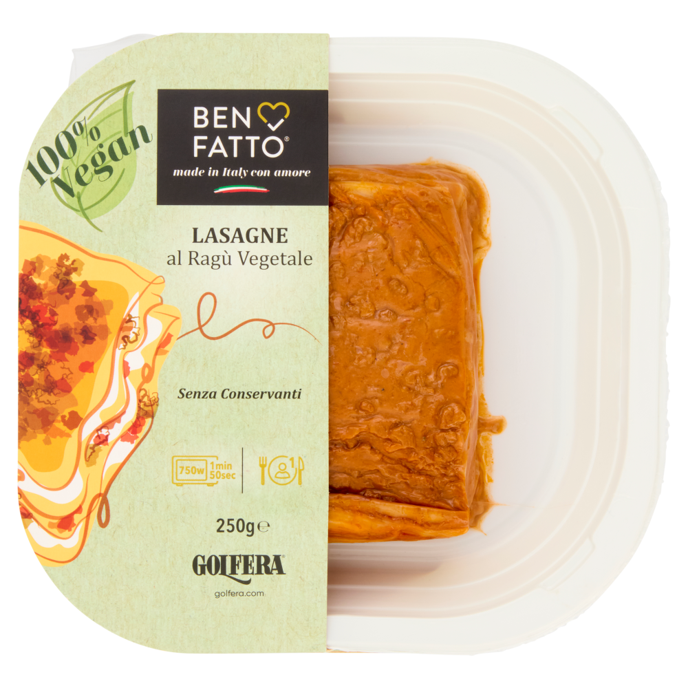 Golfera Ben Fatto Lasagne al Rag&ugrave; Vegetale 250 g