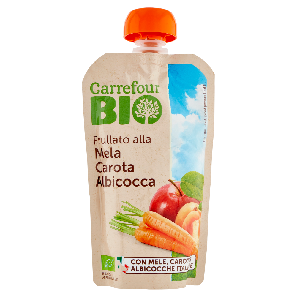 Carrefour Bio Frullato alla Mela Carota Albicocca 120 g
