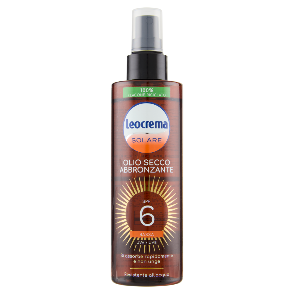 Leocrema Solare Olio Secco Abbronzante SPF 6 Bassa 200 ml