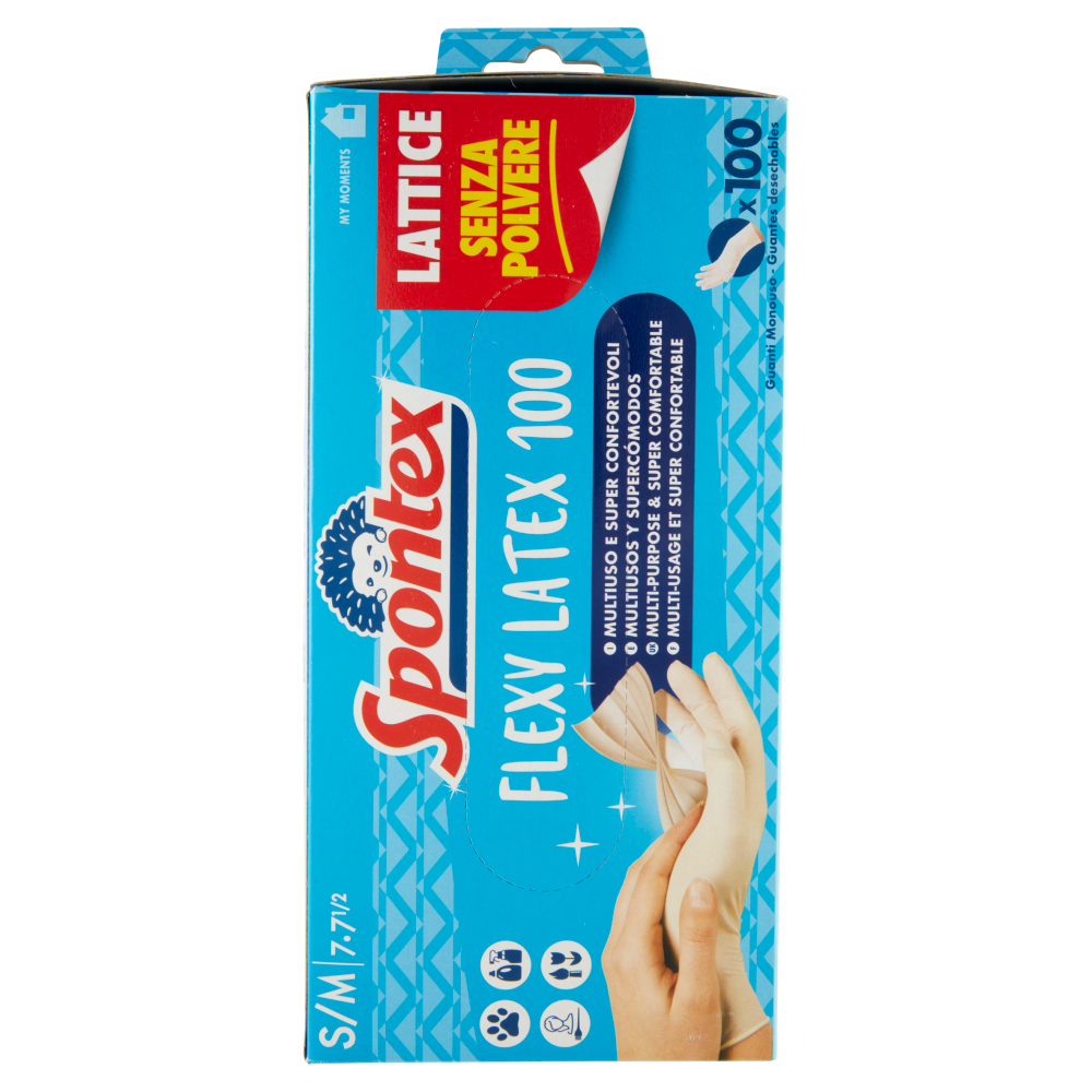 Spontex Guanti Usa&getta Flexy Latex x100 Taglia P/M