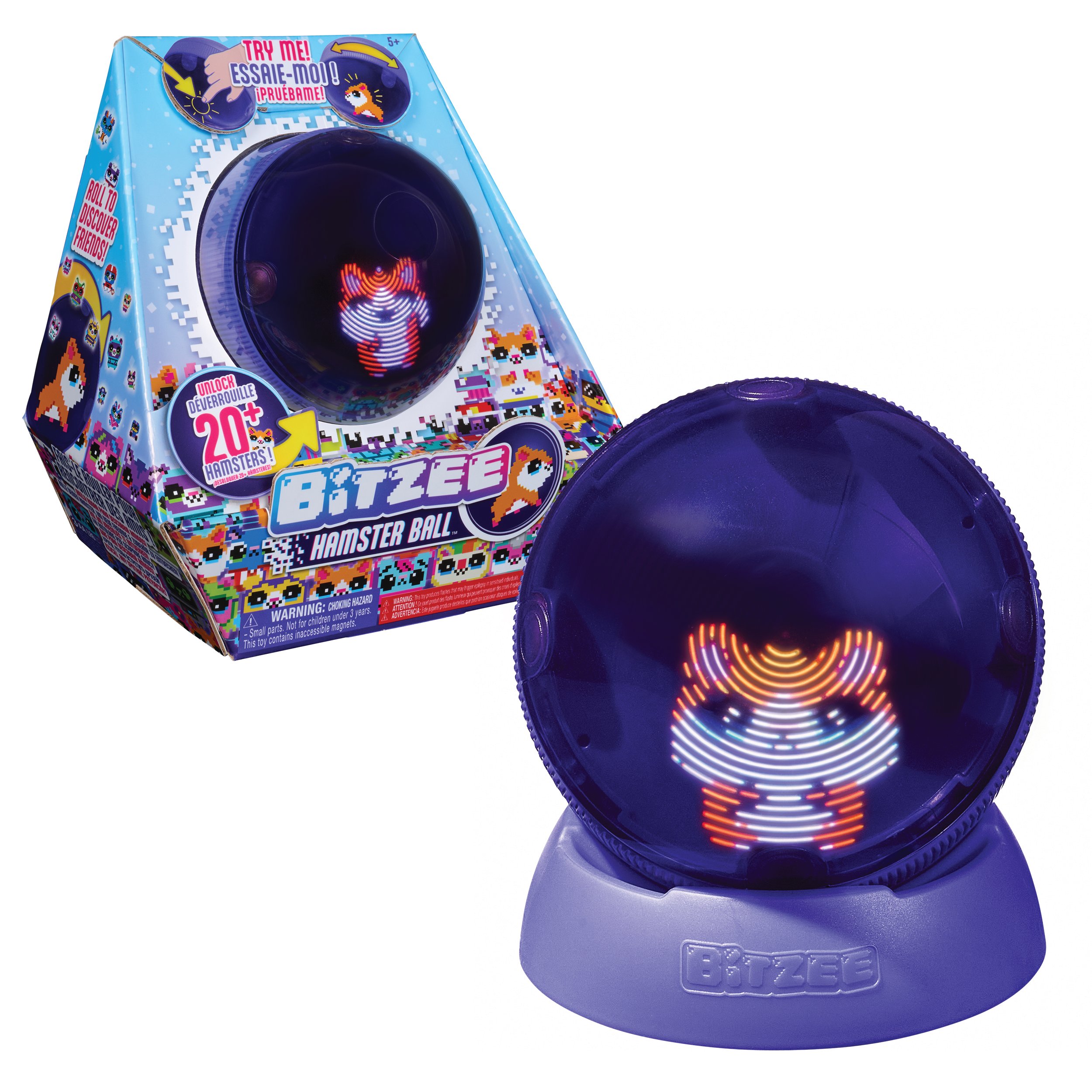 Bitzee, Il tuo Criceto Interattivo, Hamster Ball con oltre 20 criceti all'interno da collezionare, rotola e reagisce al tocco, cucciolo digitale e giocattolo per bambini e bambine dai 5 anni in su