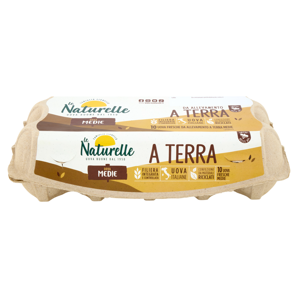 le Naturelle 10 Uova Fresche da Allevamento a Terra Medie