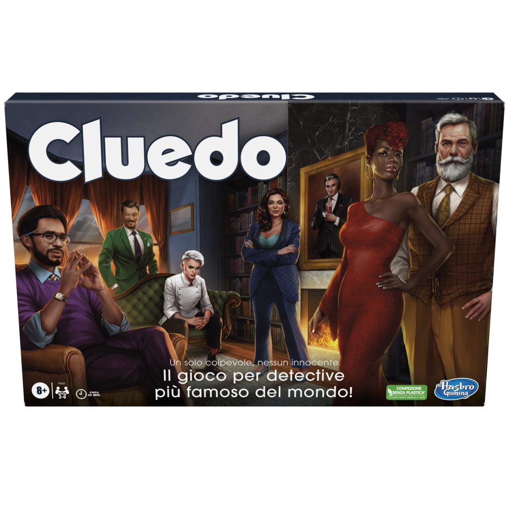 Cluedo Classico Refresh, gioco in scatola, gioco rivisitato per 2-6 giocatori, giochi di mistero giochi investigativi, giochi per la famiglia per bambini e adulti