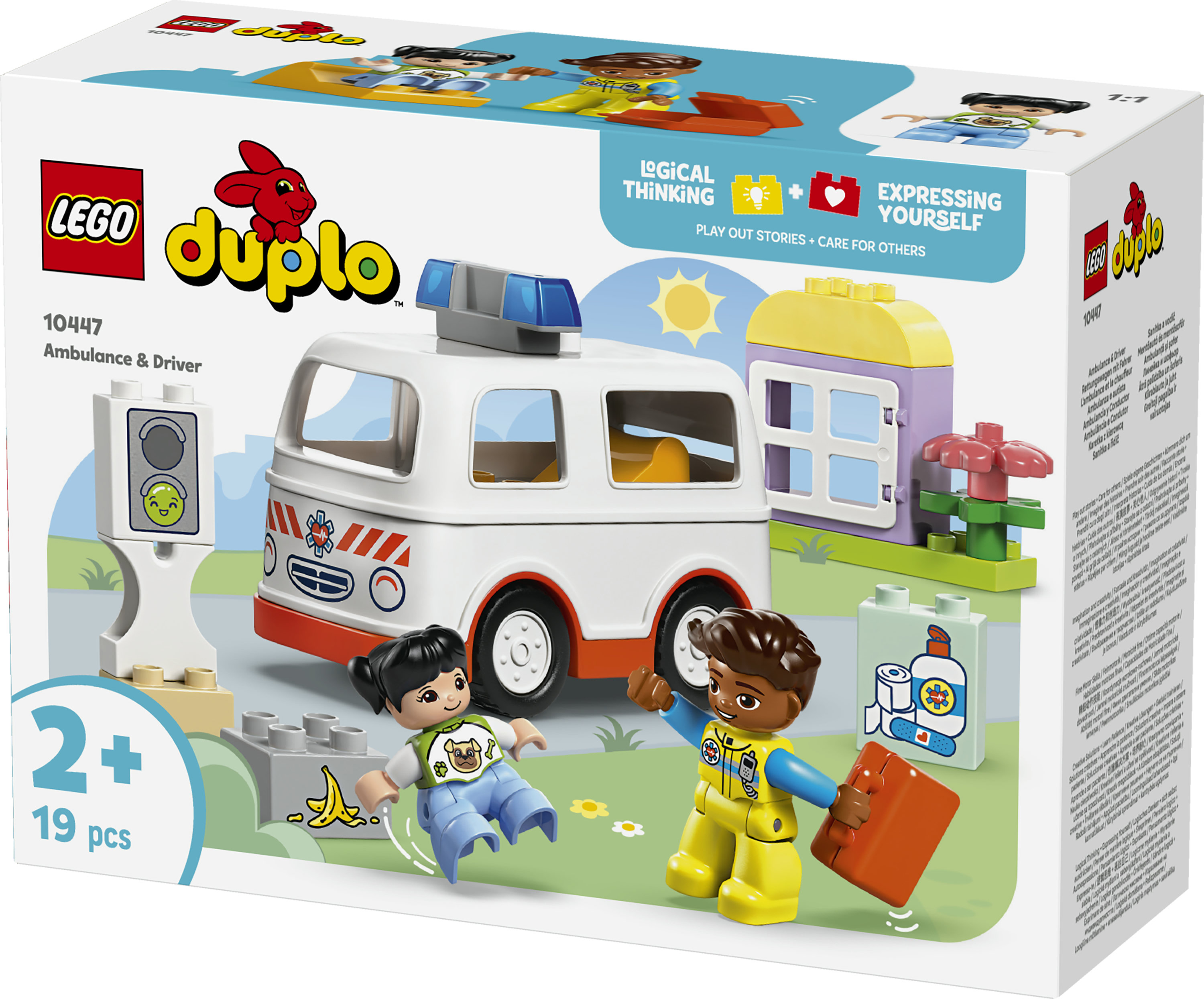 LEGO DUPLO 10447 Ambulanza e Autista, Giocattolo Educativo per Bambini 2+, Giochi Didattici di Sviluppo Abilit&agrave; Socio-Emotive