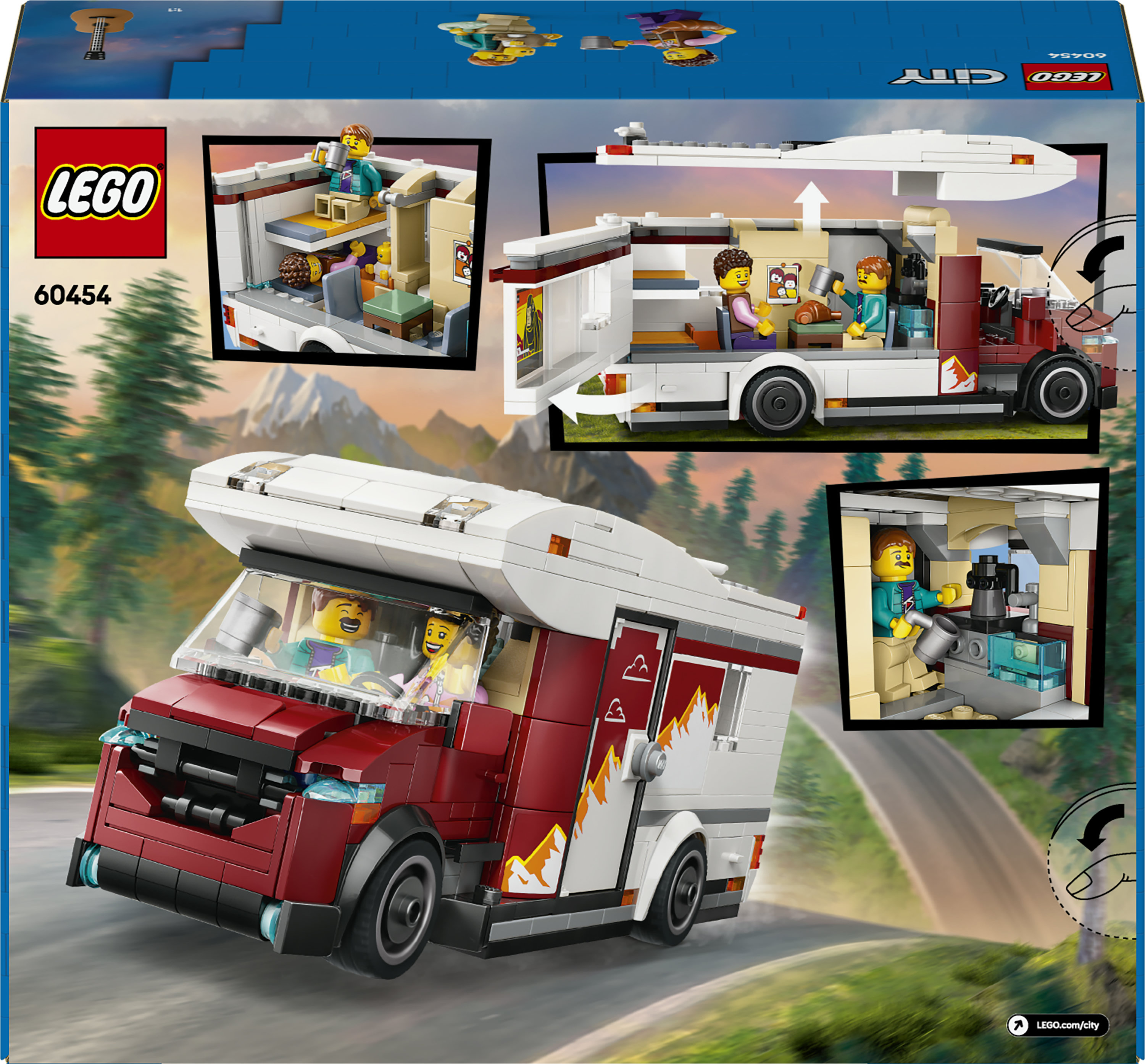 LEGO City 60454 Camper Van delle Vacanze d&rsquo;Avventura, Veicolo Giocattolo con 3 Minifigure e Accessori, Giochi per Bambini 6+