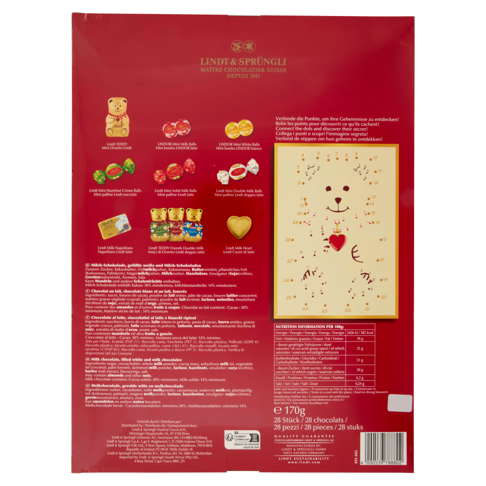 Lindt Calendario Avvento cioccolatini orsetto 170 g