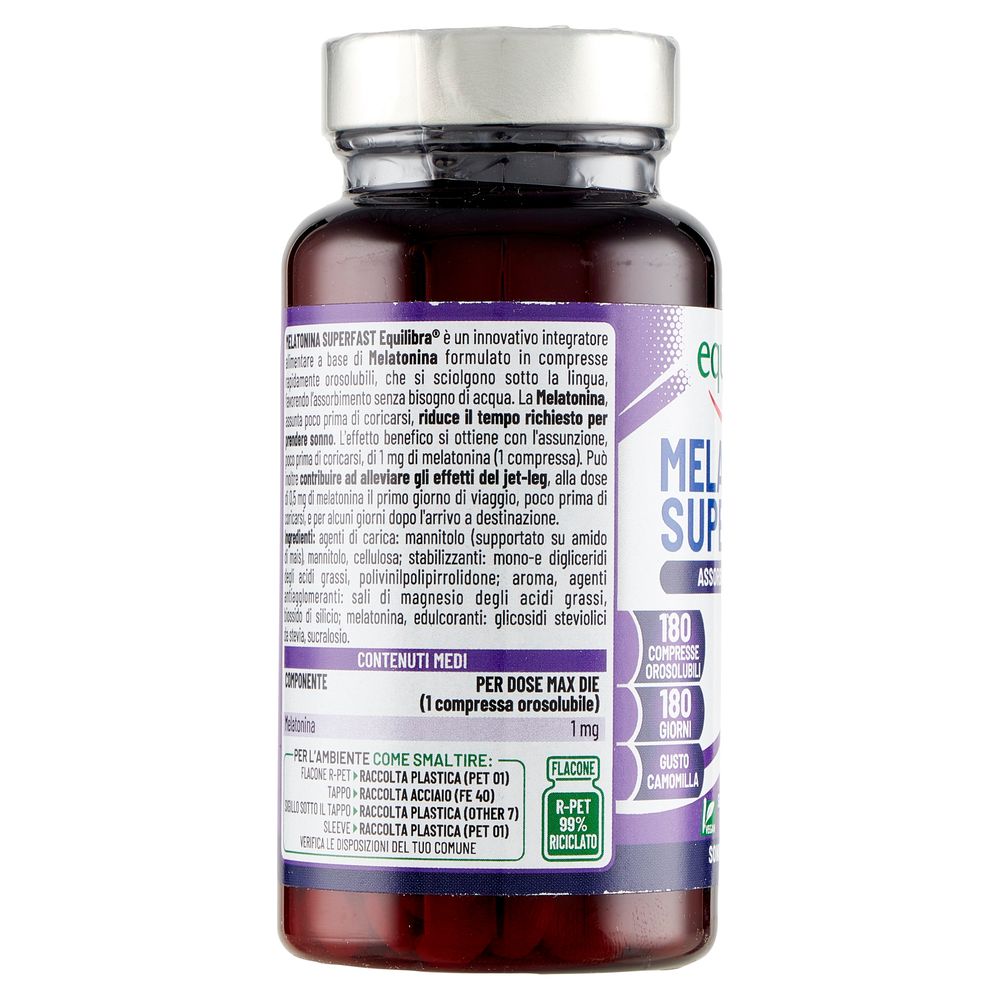 Equilibra Melatonina Superfast 180 Compresse Orosolubili 57,60 g