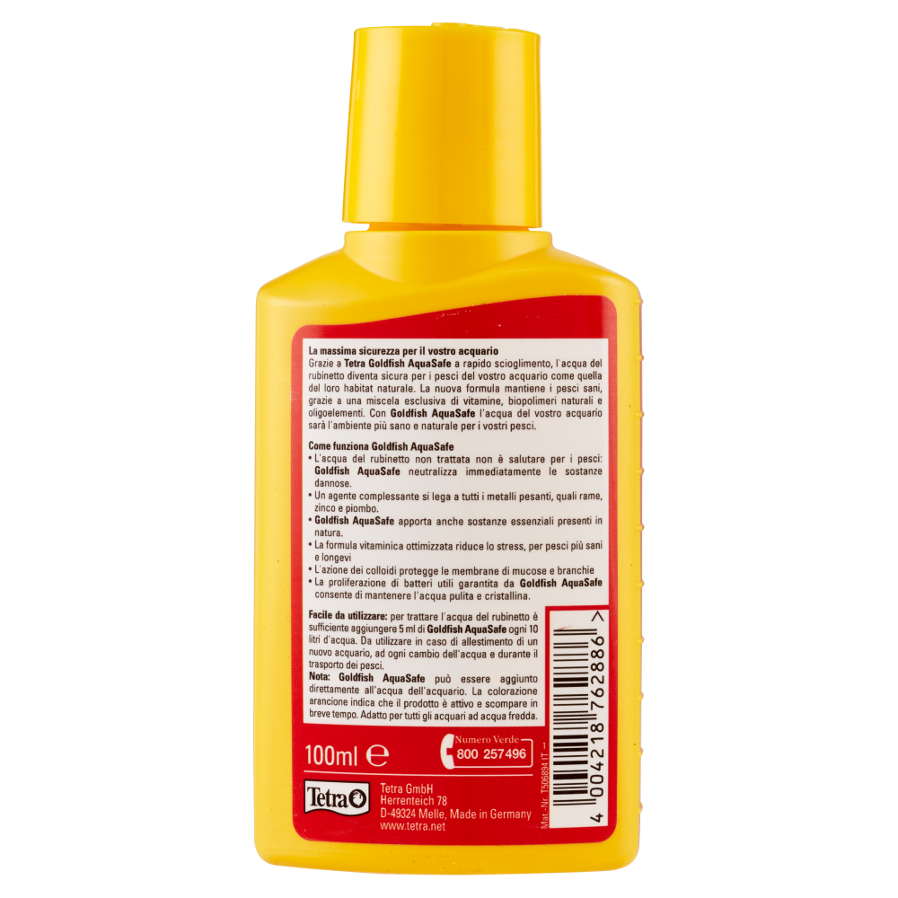 Tetra Goldfish AquaSafe per pesci sani in ogni tipo di acquario d'acqua fredda 100 ml