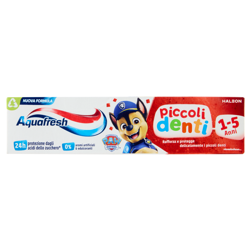 Aquafresh Piccoli Denti dentifricio igiene orale bambini 1-5 anni protegge dalle carie menta 50 ml