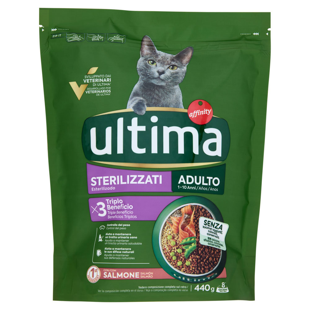 ultima Cat Sterilizzati Adulto 1-10 Anni con Salmone 440 g