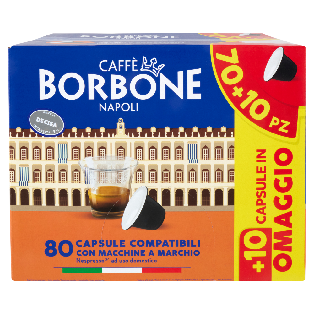 Caff&egrave; Borbone Miscela Decisa Capsule Compatibili Nespresso* ad uso domestico 80 x 5 g