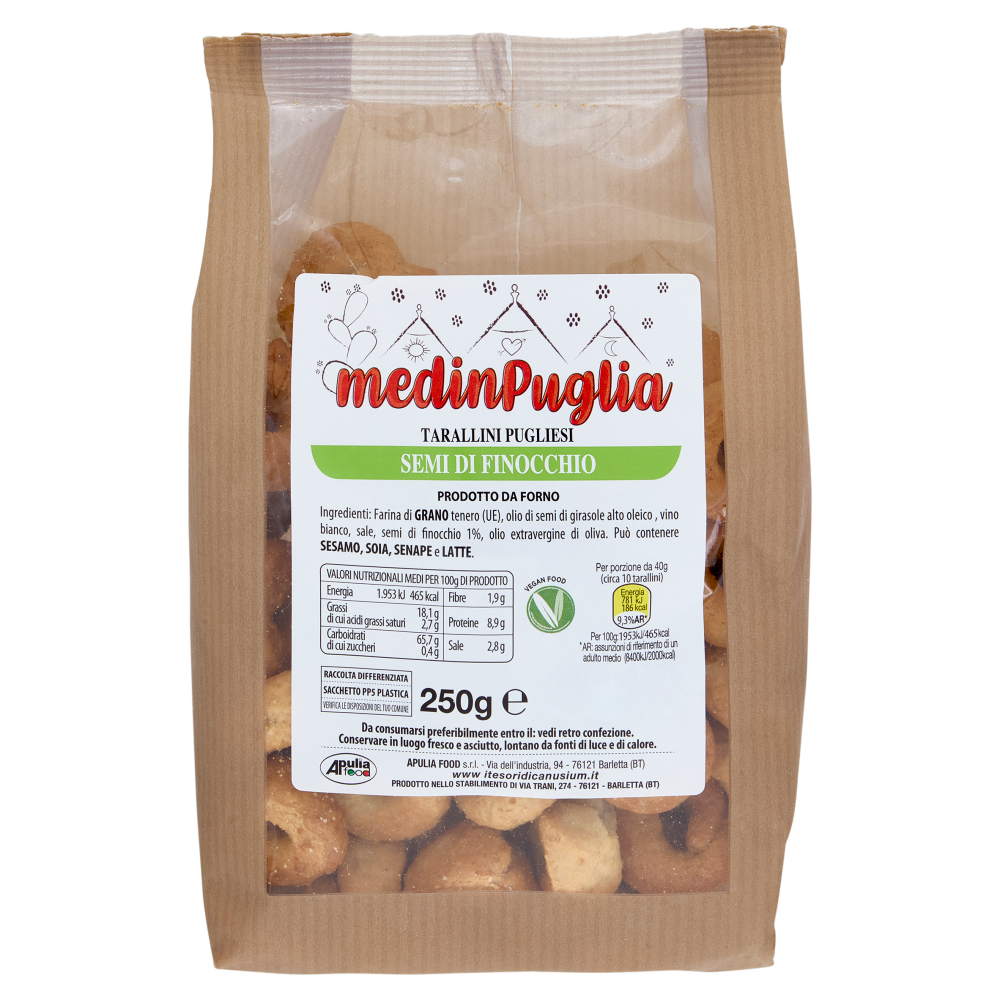 medinPuglia Tarallini Pugliesi Semi di Finocchio 250 g