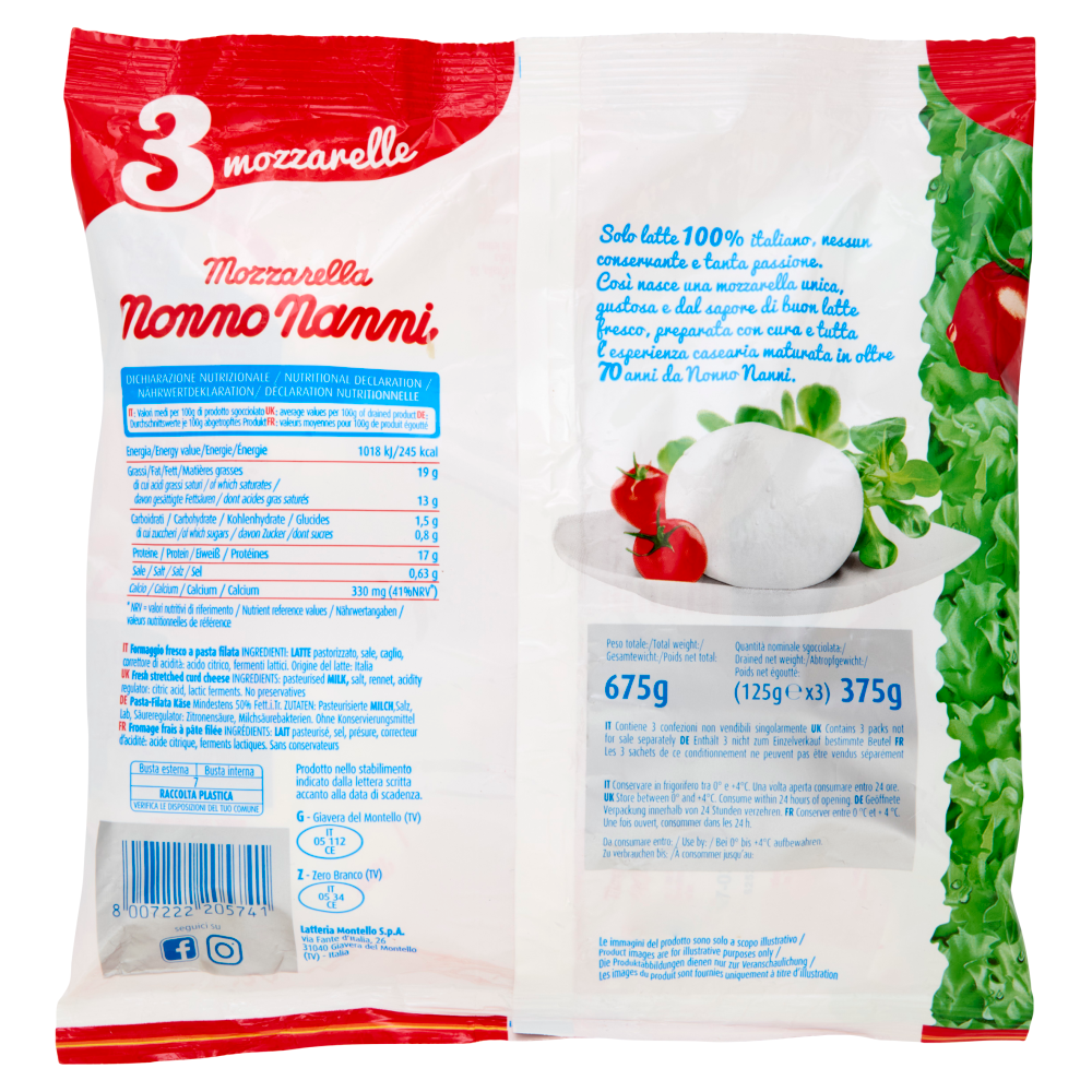 Nonno Nanni Mozzarella 3 x 125 g