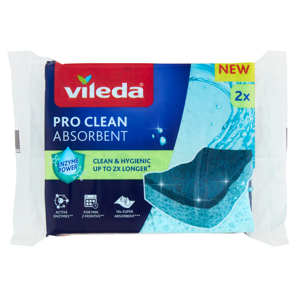 Vileda Pro Clean Absorbent Spugna Abrasiva 2 pz