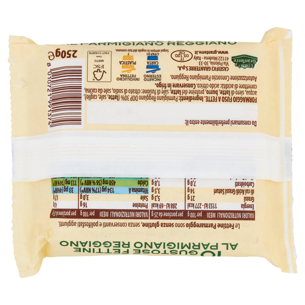 Parmareggio Fettine al Parmigiano Reggiano 10 Fettine 250 g