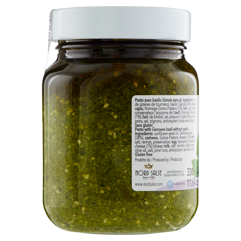 freschi di natura Pesto con Basilico Genovese DOP Senza Aglio 330 g