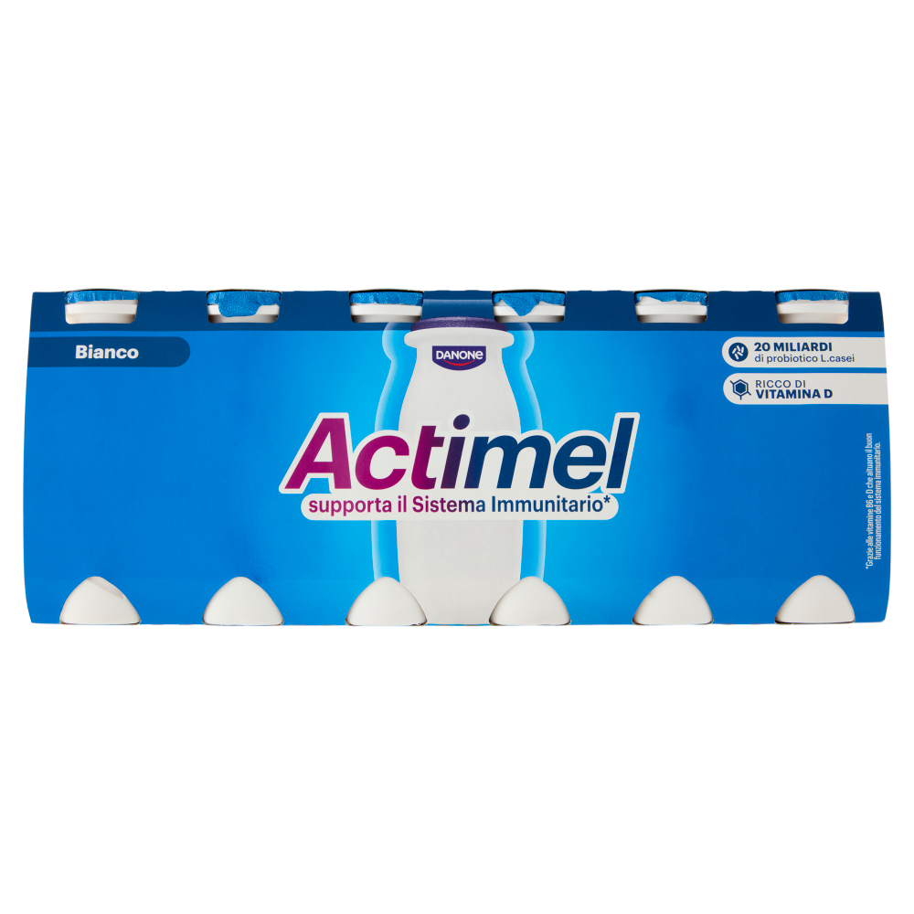 ACTIMEL, Yogurt da Bere con Vit B6 e D per il Sistema Immunitario, Bianco Naturale, 12X100G