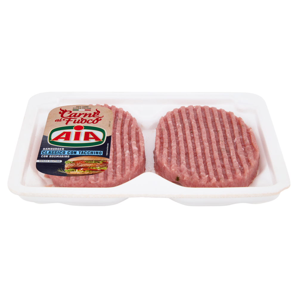 Aia Carne al Fuoco Hamburger Classico con Tacchino con Rosmarino 0,200 kg