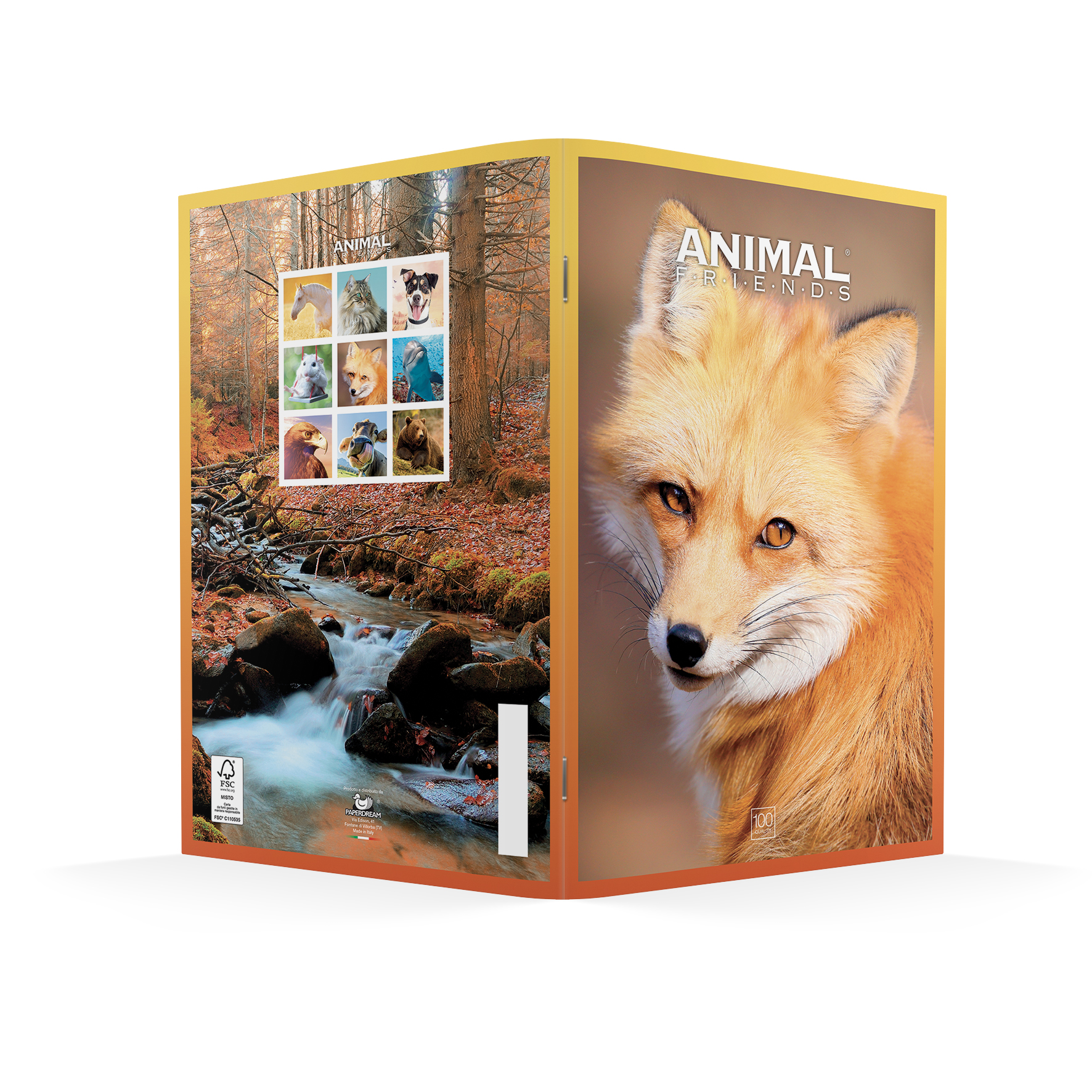 PaperDream Maxi quaderno Animal Friends A4 100gr rigatura A