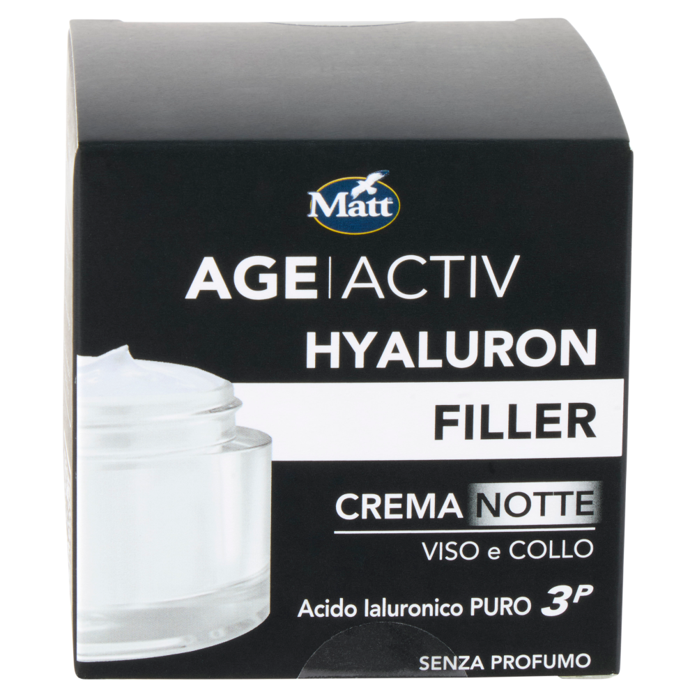 Matt Age Activ Hyaluron Filler Crema Notte Viso e Collo Acido Ialuronico Puro 3P 50 ml