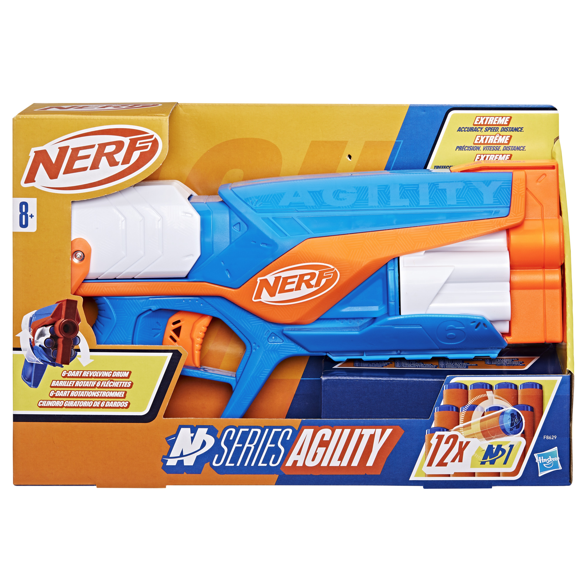 Nerf N Series N-Series, Agility, blaster con 12 dardi N1, tamburo da 6 dardi, giocattoli per bambini e bambine dagli 8 anni in su
