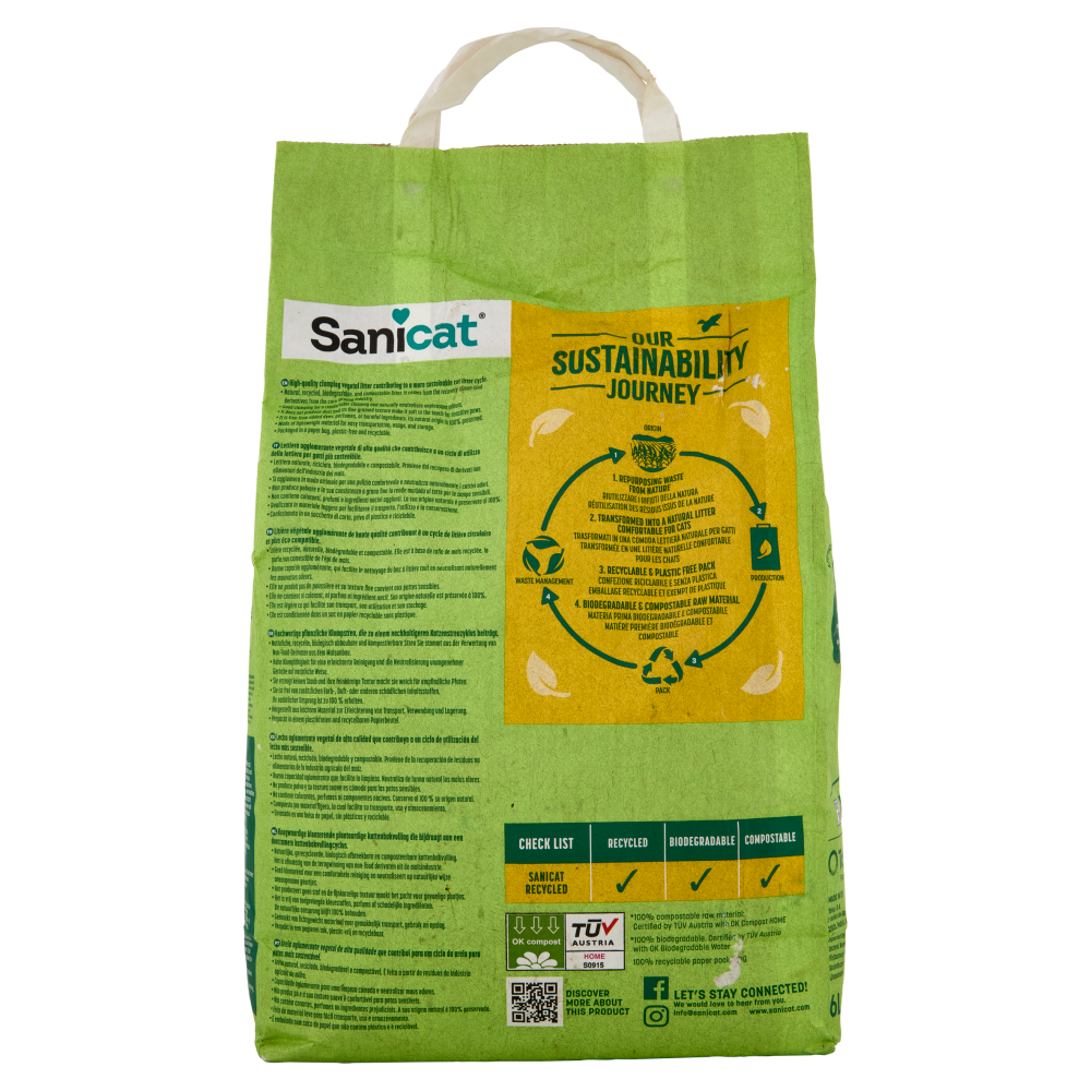 Sanicat Natura Activa Lettiera vegetale agglomerante 6 L
