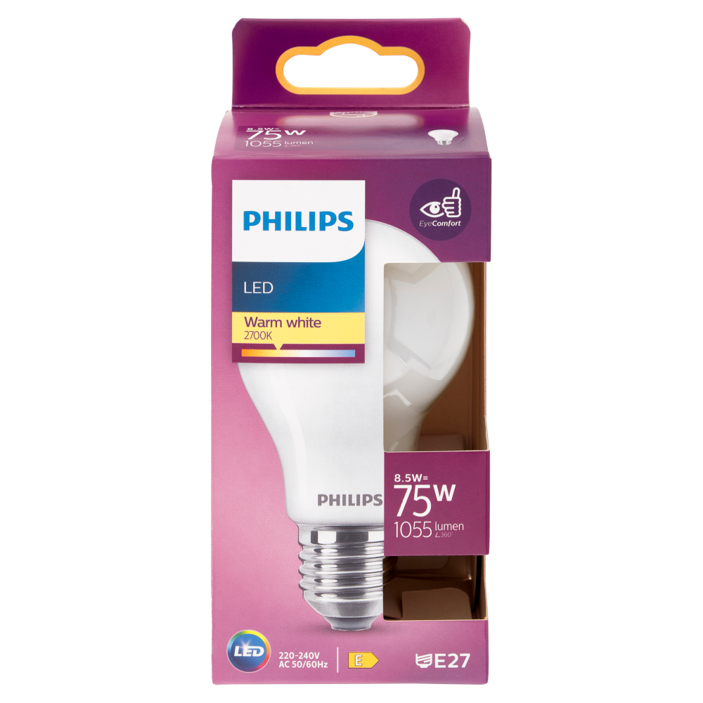 Philips Led goccia vetro 75W E27 2700K
