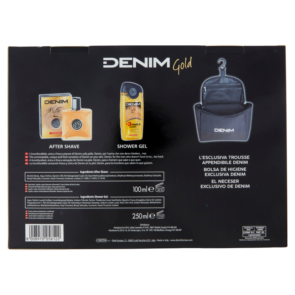 Denim Gold Trousse Denim After Shave 100 ml + Shower Gel 250 ml