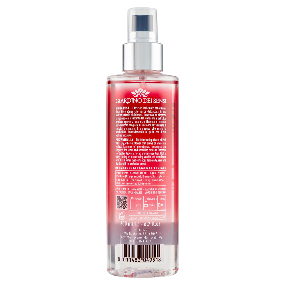 Giardino dei Sensi Acqua Corpo Profumata Ninfea Rosa 200 ml