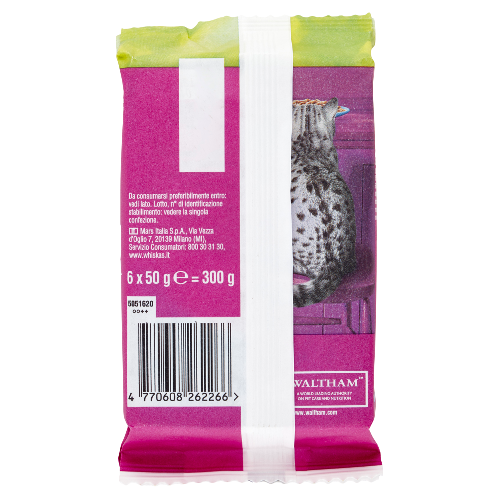 Whiskas Pranzetti Cibo Umido Gatto con Salmone e Tonno in Salsa 6 x 50 g